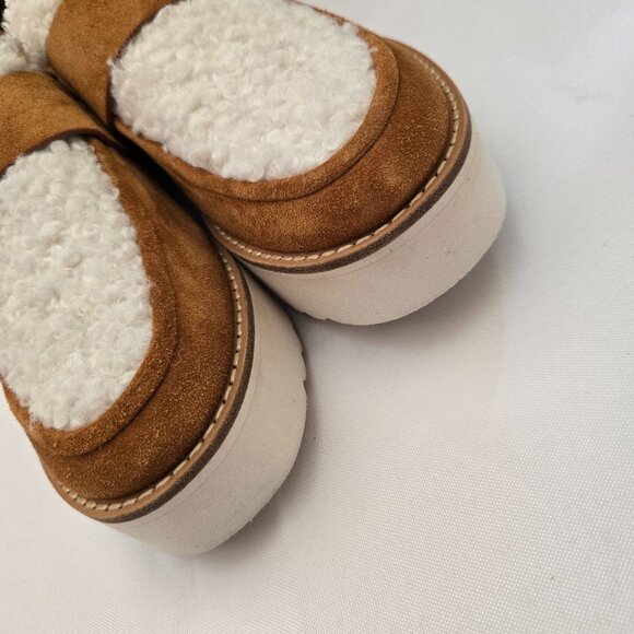 Vince Zola Platform Faux Shearling Suede Loafers SZ 7 - Picture 3 of 12
